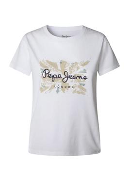 Camiseta Pepe Jeans Babu branca para mulher.