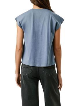 Camiseta Pepe Jeans Bernice azul para mulher.
