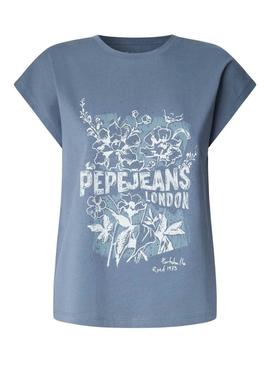 Camiseta Pepe Jeans Bernice azul para mulher.