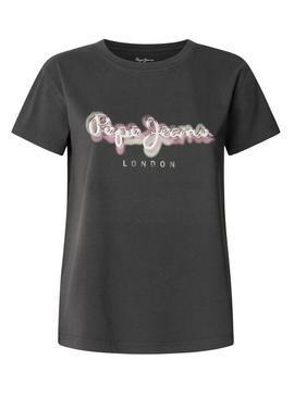Camiseta Pepe Jeans Becky cinza para mulher.
