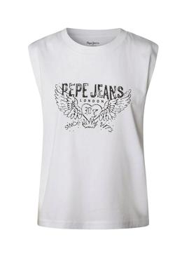 Camisa Pepe Jeans Bertha branca para mulher.