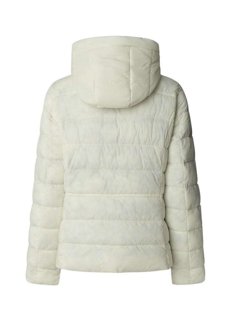Casaco de penas Pepe Jeans Sally curto branco para mulher