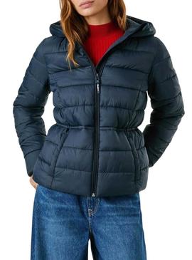 Casaco de penas curto marinho Pepe Jeans Sally para mulher