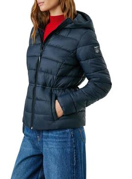 Casaco de penas curto marinho Pepe Jeans Sally para mulher