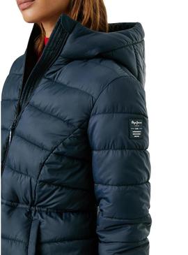 Casaco de penas curto marinho Pepe Jeans Sally para mulher