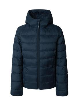 Casaco de penas curto marinho Pepe Jeans Sally para mulher