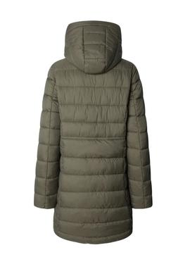 Casaco acolchoado Pepe Jeans Sally comprido verde para mulher.