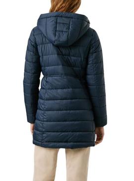 Casaco acolchoado Pepe Jeans Sally comprido azul-marinho para mulher