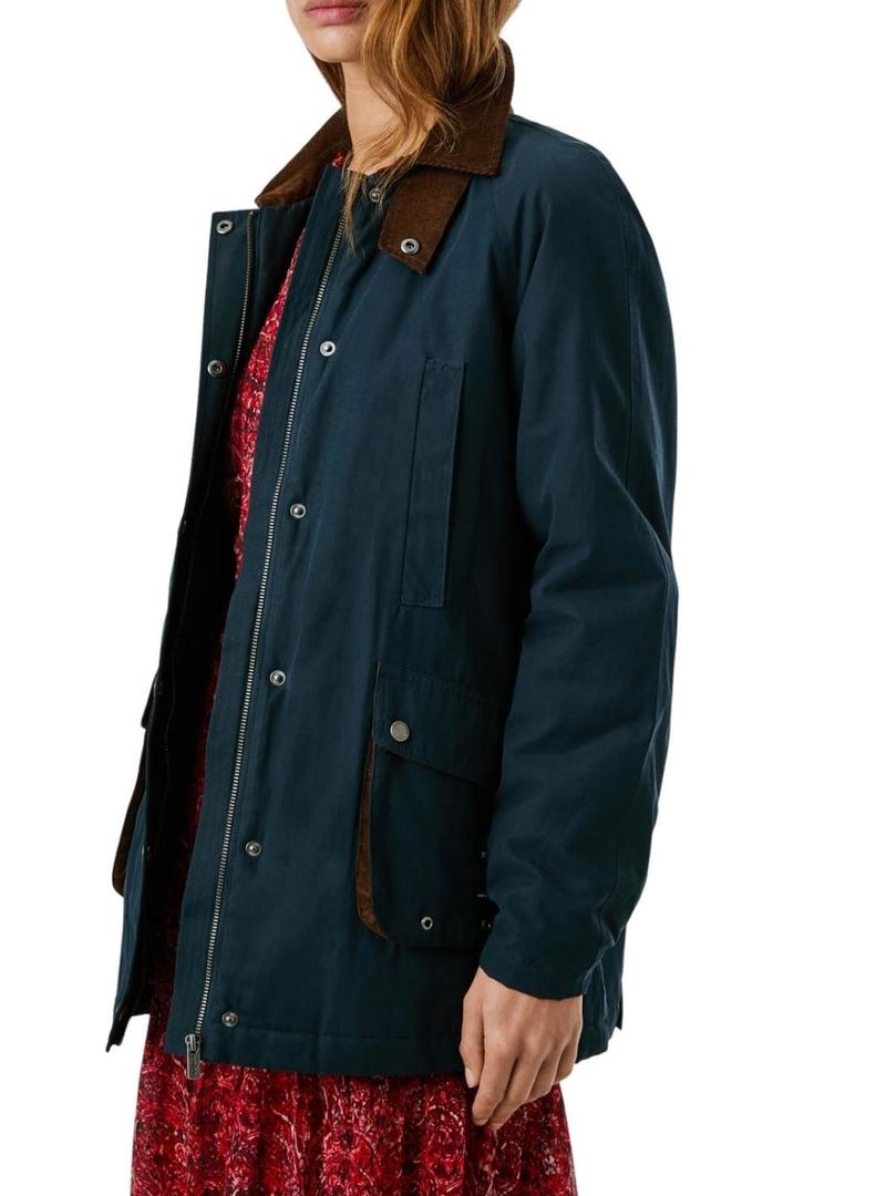 Jaqueta Pepe Jeans Tess impermeável marinho para mulher.