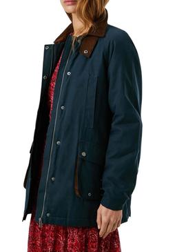 Jaqueta Pepe Jeans Tess impermeável marinho para mulher.