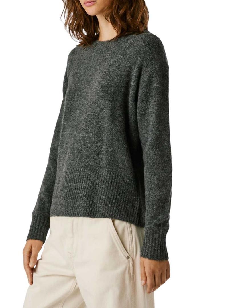 Devolve-me apenas a tradução para português disto: Jersey Pepe Jeans Cecil gola redonda cinza para mulher