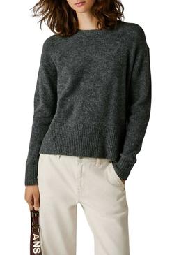 Devolve-me apenas a tradução para português disto: Jersey Pepe Jeans Cecil gola redonda cinza para mulher