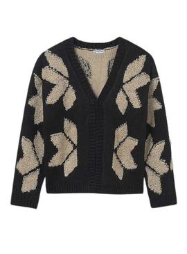Jaqueta Mayoral jacquard preta para menina.