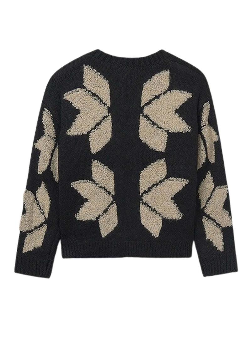 Jaqueta Mayoral jacquard preta para menina.