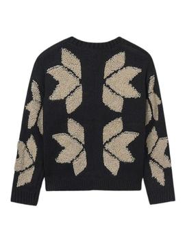 Jaqueta Mayoral jacquard preta para menina.