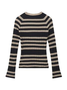 Camisola Mayoral semicisne tricot preta para menina.