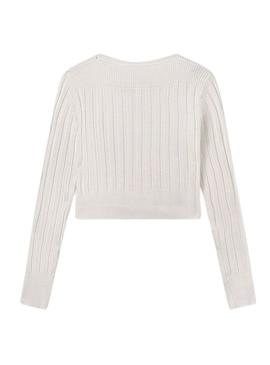 Camisola Mayoral detalhes canelados bege para menina