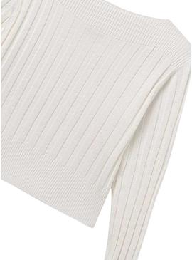 Camisola Mayoral detalhes canelados bege para menina