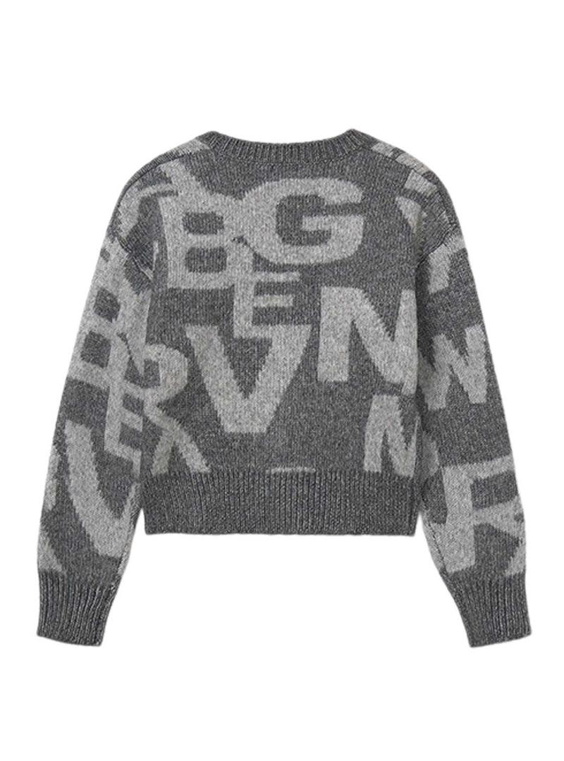 Jersey Mayoral jacquard cinza para menina.