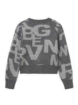 Jersey Mayoral jacquard cinza para menina.