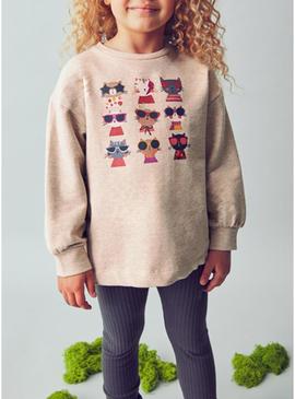 Conjunto de leggings canelados y sudadera para niña da Mayoral.
