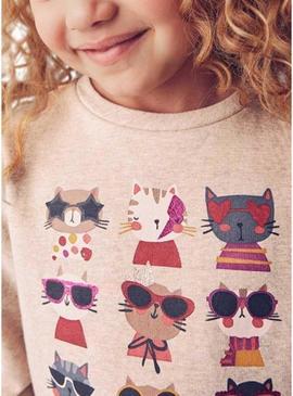 Conjunto de leggings canelados y sudadera para niña da Mayoral.