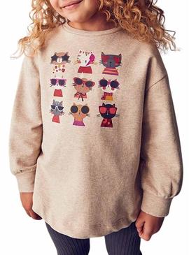 Conjunto de leggings canelados y sudadera para niña da Mayoral.