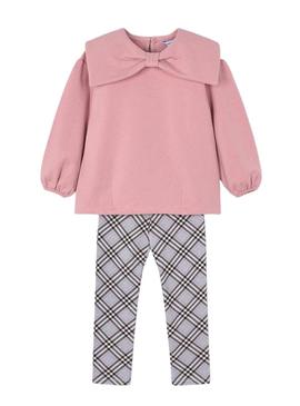 Conjunto Mayoral legging xadrez e moletom menina