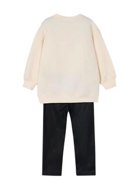 Conjunto Mayoral leggings e moletom de urso para meninas.