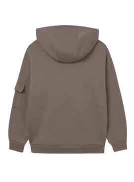 Moletom Mayoral marrom de contraste para menino.