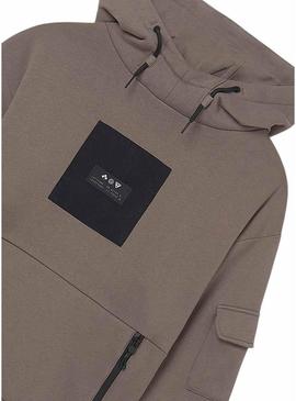 Moletom Mayoral marrom de contraste para menino.