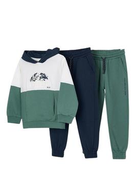 Fato de treino Mayoral 2 calças verdes para menino.