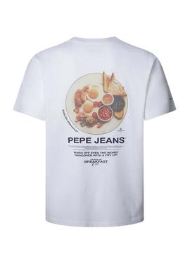 Camiseta Pepe Jeans Tony branca para homem.