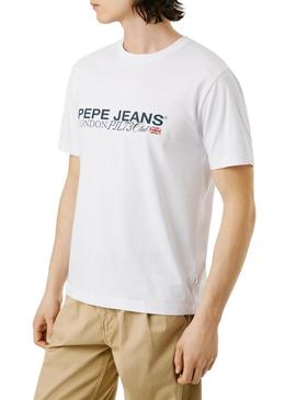 Camiseta Pepe Jeans Matthew branca para homem.
