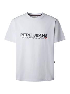 Camiseta Pepe Jeans Matthew branca para homem.