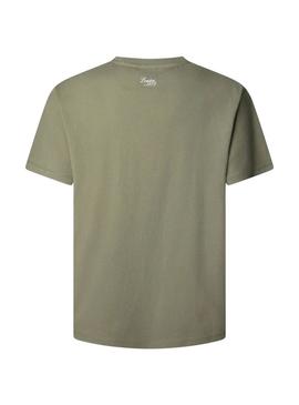 Camiseta Pepe Jeans Thansen verde para homem.