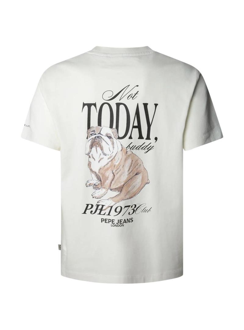 Camiseta Pepe Jeans Terry branca para homem.