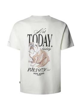 Camiseta Pepe Jeans Terry branca para homem.