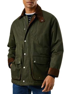 Casaco encerado Pepe Jeans Joseph verde para homem