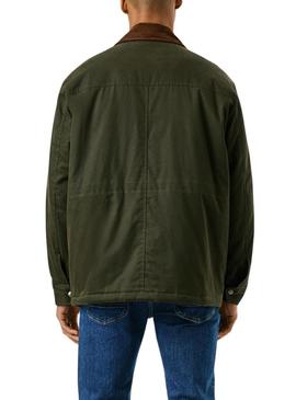 Casaco encerado Pepe Jeans Joseph verde para homem