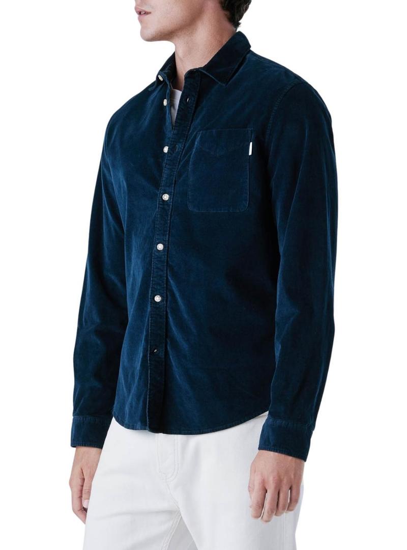 Camisa Pepe Jeans Clayton em veludo cotelê azul marinho para homem