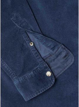 Camisa Pepe Jeans Clayton em veludo cotelê azul marinho para homem