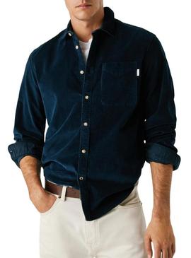 Camisa Pepe Jeans Clayton em veludo cotelê azul marinho para homem