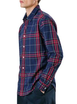 Camisa Pepe Jeans Courtney xadrez azul para homem