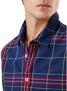 Camisa Pepe Jeans Courtney xadrez azul para homem
