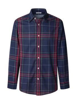 Camisa Pepe Jeans Courtney xadrez azul para homem