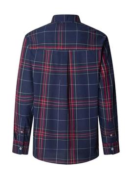 Camisa Pepe Jeans Courtney xadrez azul para homem