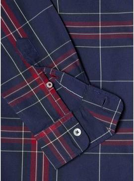 Camisa Pepe Jeans Courtney xadrez azul para homem