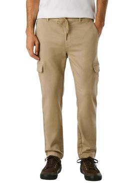 Calça Pepe Jeans Gymdigo Cargo bege para homem