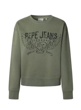 Moletom Pepe Jeans Beberly verde para mulher